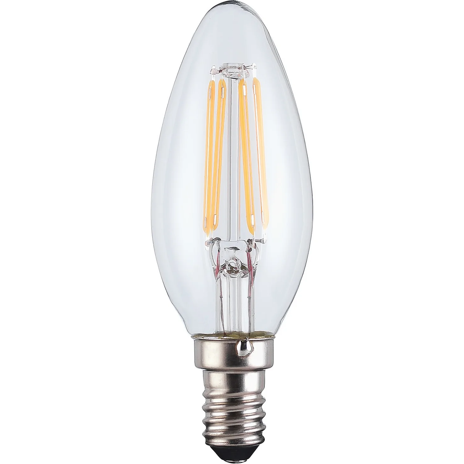 TCP LED Filament Clear Candle 4W E14 Light Bulb - 3 Pack 3 TCP LED Filament Clear Candle 4W E14 Light Bulb - 3 Pack