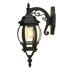 Lutec Canterbury E27 Outdoor Wall Lantern - Black -Home Lighting 12819092 1134832977177767