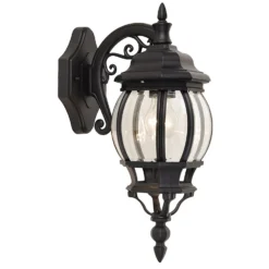 Lutec Canterbury E27 Outdoor Wall Lantern - Black -Home Lighting 12819092 1484949813505852