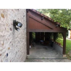 Lutec Shrimp Twin Head Outdoor LED PIR Wall Light - Black -Home Lighting 12819186 4284832982945804