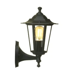 Lutec Corniche E27 Outdoor Wall Lantern - Black -Home Lighting 12819209 3434832981832225