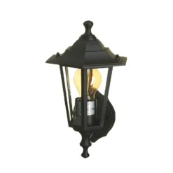 Lutec Corniche E27 Outdoor Wall Lantern - Black -Home Lighting 12819209 8594832981749311
