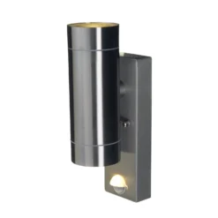 Lutec Rado Up/Down PIR Outdoor Wall Light - Stainless Steel -Home Lighting 12819275 8104832986519788