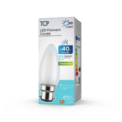 TCP Filament Candle Coat 40W BC Cool Dimmable Light Bulb -Home Lighting 12824443 1454963829894739