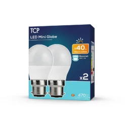 TCP LED Globe 40W BC Warm Non Dimmable Light Bulb - 2 Pack -Home Lighting 12824577 4644963830080940