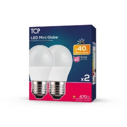 TCP LED Globe 40W ES Warm Non Dimmable Light Bulb - 2 Pack -Home Lighting 12824580 5594963830253248