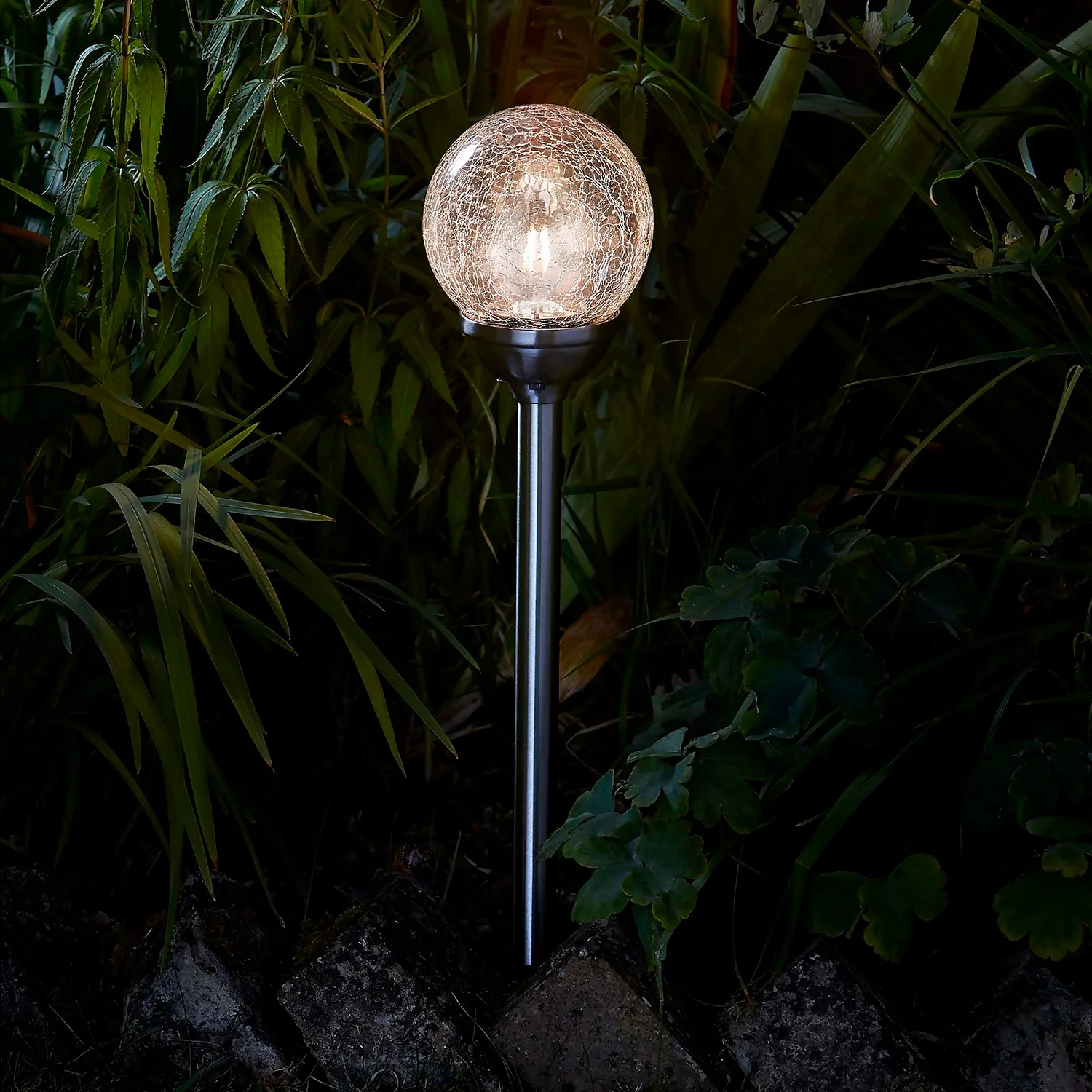 Crackle Ball Solar Outdoor Stake Light - 8cm 3 Crackle Ball Solar Outdoor Stake Light - 8cm