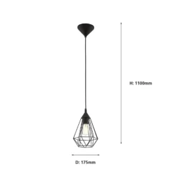 Eglo Tarbes Small Pendant Light - Black -Home Lighting 12836707 3934833169282890