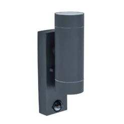Lutec Rado Up & Down Outdoor Wall Light With PIR Motion Sensor - Graphite -Home Lighting 12840513 1064952643163473