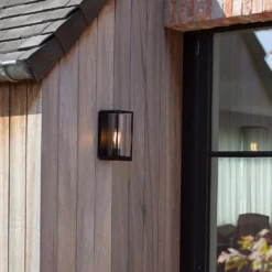 Lutec Flair Flush Outdoor Wall Light - Black -Home Lighting 12840647 1234952656595970