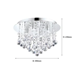 EGLO Olmonte Crystal And Chrome Bathroom Ceiling Light -Home Lighting 12881602 4774843701367146