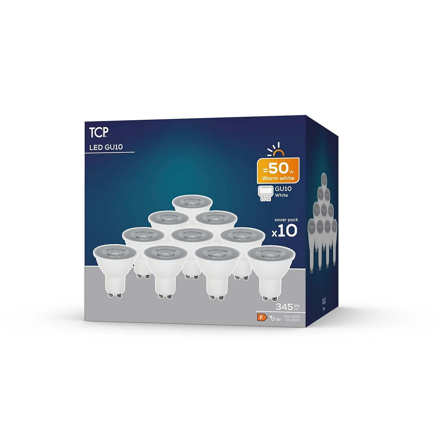 TCP Lightbulbs LED GU10 Warm White 10 Pack 4 TCP Lightbulbs LED GU10 Warm White 10 Pack - Image 2