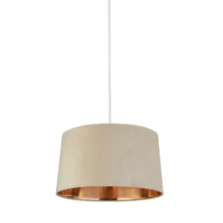 House Beautiful Samet Velvet Drum Shade - Champagne - 45cm -Home Lighting 12882898 1134861162018245