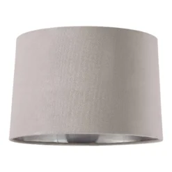 House Beautiful Samet Velvet Drum Shade - Grey - 30cm