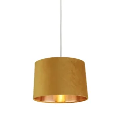House Beautiful Samet Velvet Drum Shade -Ochre - 30cm -Home Lighting 12882902 9344884447651108