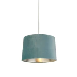 House Beautiful Samet Velvet Drum Shade - Duck Egg - 30cm -Home Lighting 12882903 7714861162870257