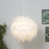 Hattie Feather Non-elec Light Shade - White -Home Lighting 12886897 1325049847526211