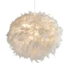 Hattie Feather Non-elec Light Shade - White -Home Lighting 12886897 1404911169723392