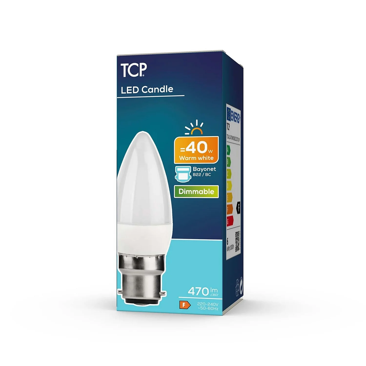 TCP Led Candle 40w Bc Dimmable Warm White Bulb 1pk 4 TCP Led Candle 40w Bc Dimmable Warm White Bulb 1pk - Image 2