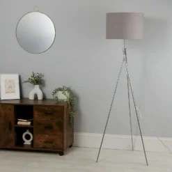 Bella Tripod Floor Lamp - Grey -Home Lighting 12908200 5715042038653354