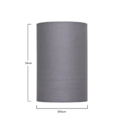 Clyde Charcoal Cylinder Shade - 16cm 12 Clyde Charcoal Cylinder Shade - 16cm -Home Lighting 13139383 1134900551102159