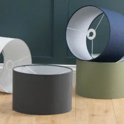 Clyde Charcoal Drum Shade - 30cm -Home Lighting 13139390 2304944147978684