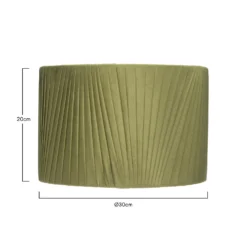 Raye Olive Drum Pleated Silk Shade - 30cm -Home Lighting 13139397 8284900555608804