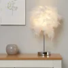 Hattie Feather Table Lamp - White -Home Lighting 13157965 1725042041820676