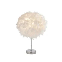 Hattie Feather Table Lamp - White -Home Lighting 13157965 4344911166835022