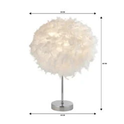 Hattie Feather Table Lamp - White -Home Lighting 13157965 9674936822263927