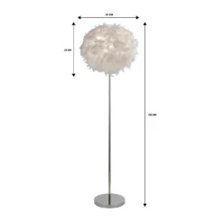 Hattie Feather Floor Lamp - White -Home Lighting 13157970 2124958397159393