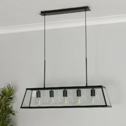 Bellevue 5 Light Industrial Pendant - Black -Home Lighting 13157971 1075049847595586