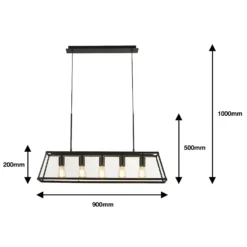 Bellevue 5 Light Industrial Pendant - Black -Home Lighting 13157971 8975009385339690