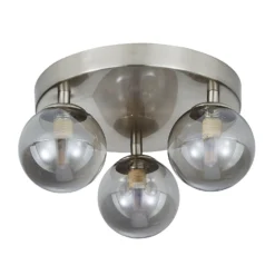 Orb 3 Light Flush Pendant - Nickel Smoke -Home Lighting 13208301 1314896913783191