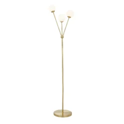 Orb 3 Light Floor Lamp - Brass & Opal -Home Lighting 13208308 3574896912892926