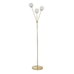 Orb 3 Light Floor Lamp - Brass & Opal -Home Lighting 13208308 5914896912993144