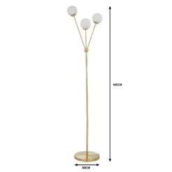 Orb 3 Light Floor Lamp - Brass & Opal -Home Lighting 13208308 6834909895072469