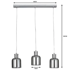 Jinx 3 Light Diner Pendant - Smoked Glass -Home Lighting 13208311 1304909895171943