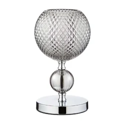 Safi Glass Table Lamp - Chrome Smoke -Home Lighting 13208315 1234896913019289