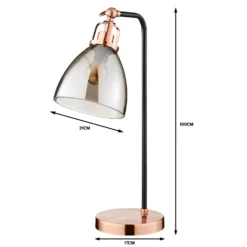 Decan Table Lamp - Smoke & Copper -Home Lighting 13208318 7654909895245419