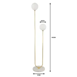 House Beautiful Delta Marble Floor Light - Brass & Opal -Home Lighting 13208322 7424927260460983