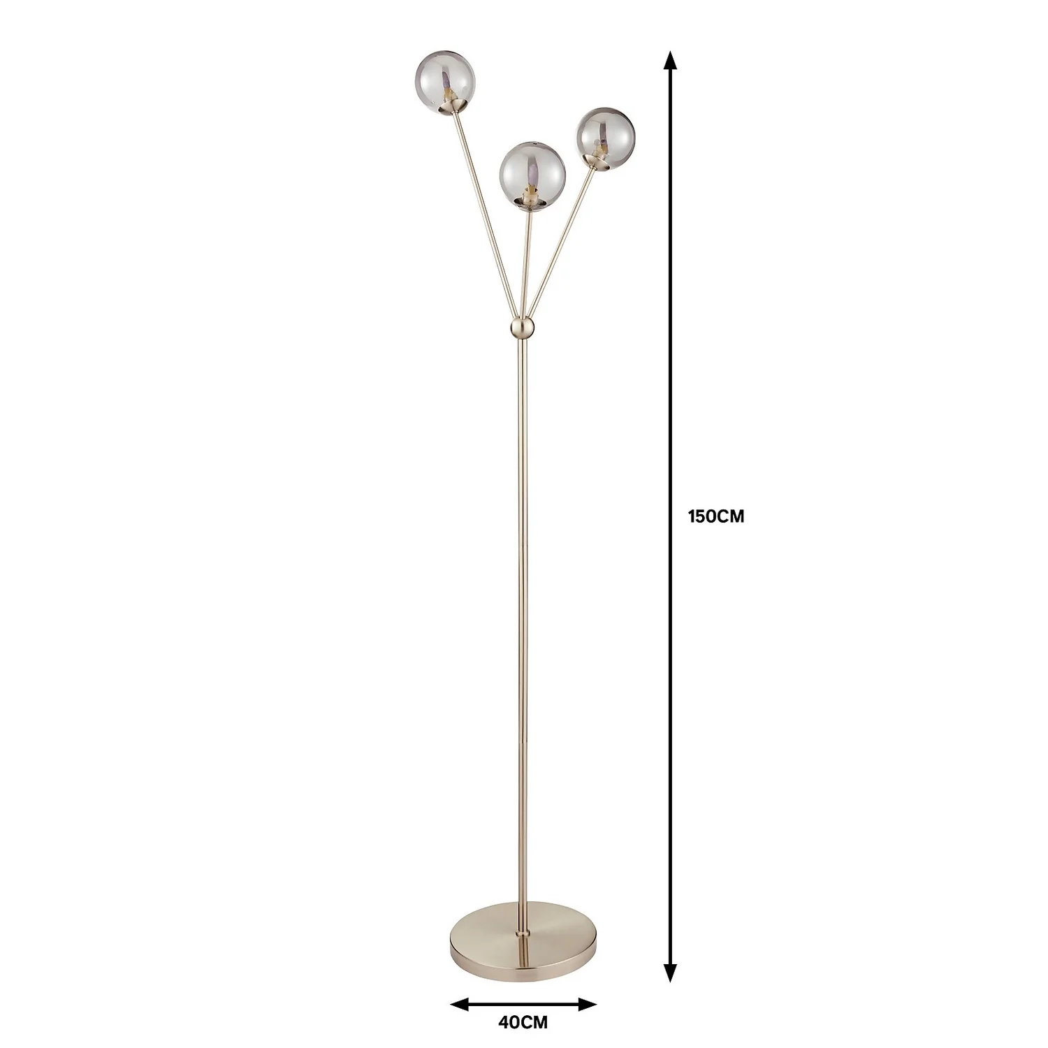 Orb 3 Light Floor Lamp - Nickel Smoke 7 Orb 3 Light Floor Lamp - Nickel Smoke - Image 5