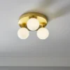 Orb 3 Light Flush Pendant - Brass & Opal 2 Orb 3 Light Flush Pendant - Brass & Opal -Home Lighting 13208330 1224896913506729