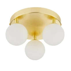Orb 3 Light Flush Pendant - Brass & Opal -Home Lighting 13208330 1484896913580241