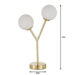 Orb 2 Light Table Lamp - Brass & Opal -Home Lighting 13208335 1064909895417481