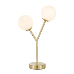 Orb 2 Light Table Lamp - Brass & Opal -Home Lighting 13208335 9494896913447944