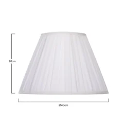 Raye White Pleated Taper Silk Shade - 40cm -Home Lighting 13222468 1174901095680090