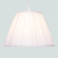 Raye White Pleated Taper Silk Shade - 40cm -Home Lighting 13222468 1434901095531677