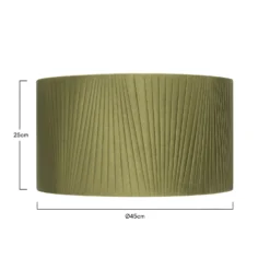 Raye Olive Drum Pleated Silk Shade - 45cm -Home Lighting 13222472 1124901095726662