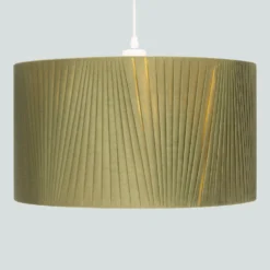 Raye Olive Drum Pleated Silk Shade - 45cm -Home Lighting 13222472 8104901095581369
